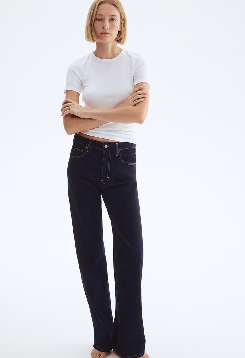 H&M - Bootcut high jeans - dark denim blue
