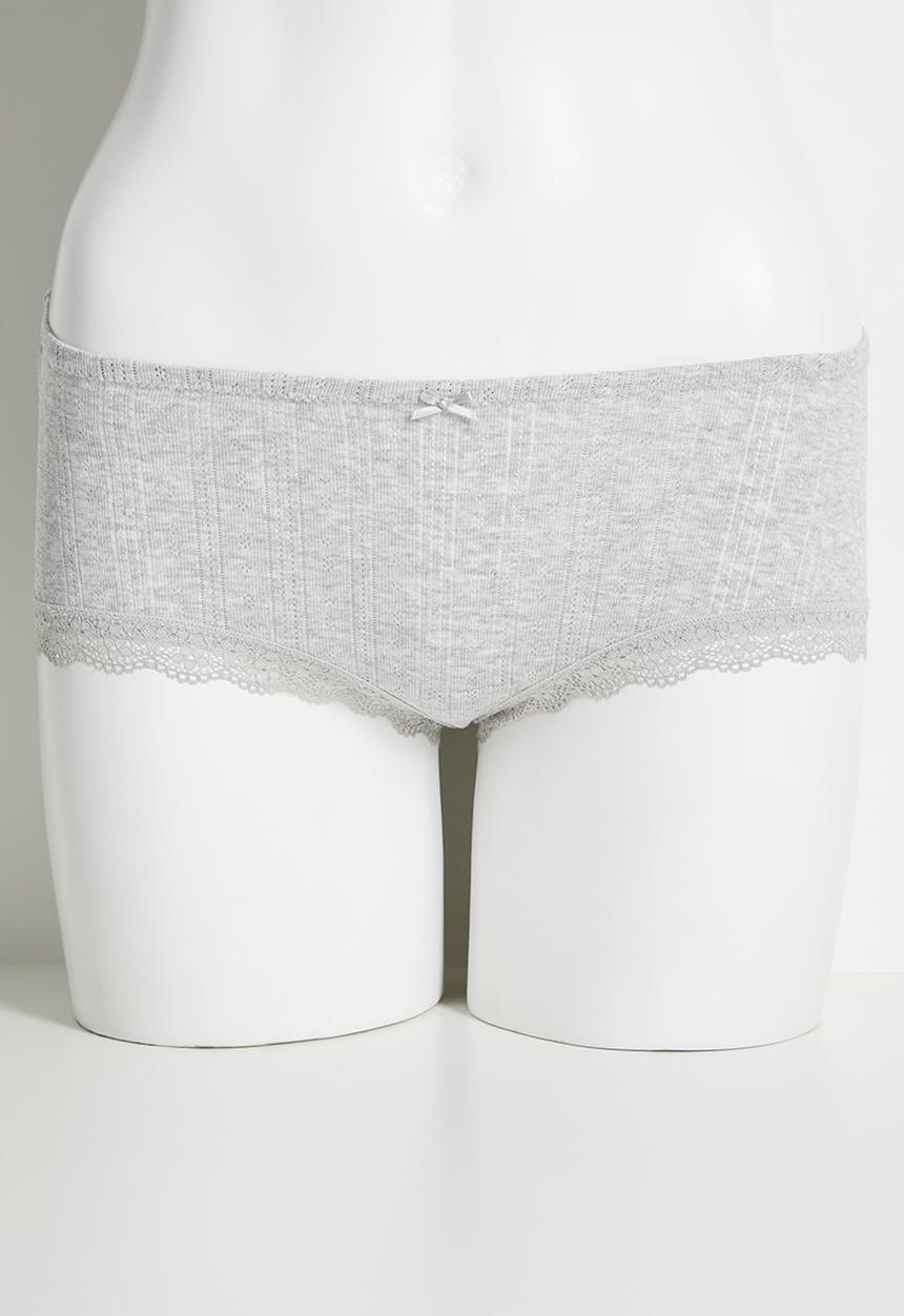 Cotton On - Organic Cotton Lace Boyshort Brief 5Pk - multi
