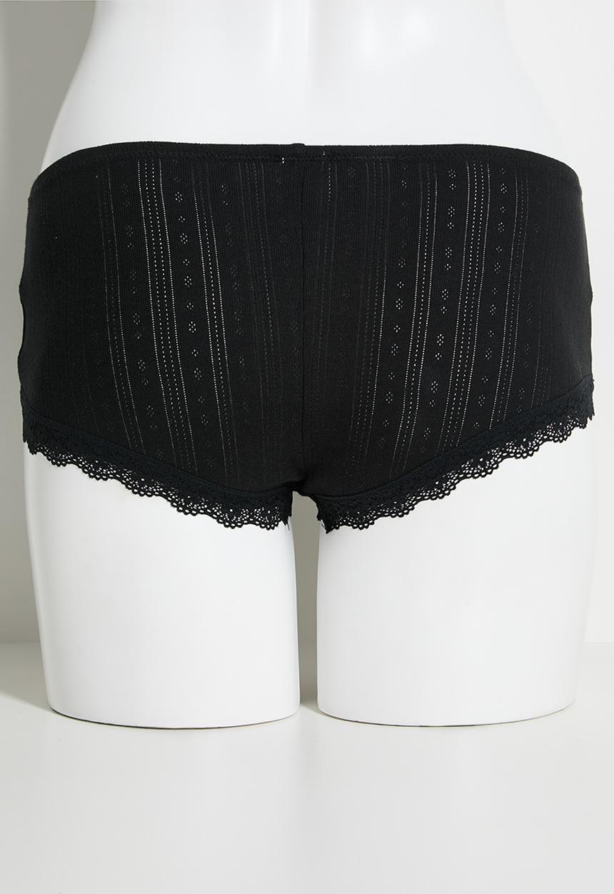 Cotton On - Organic Cotton Lace Boyshort Brief 5Pk - multi