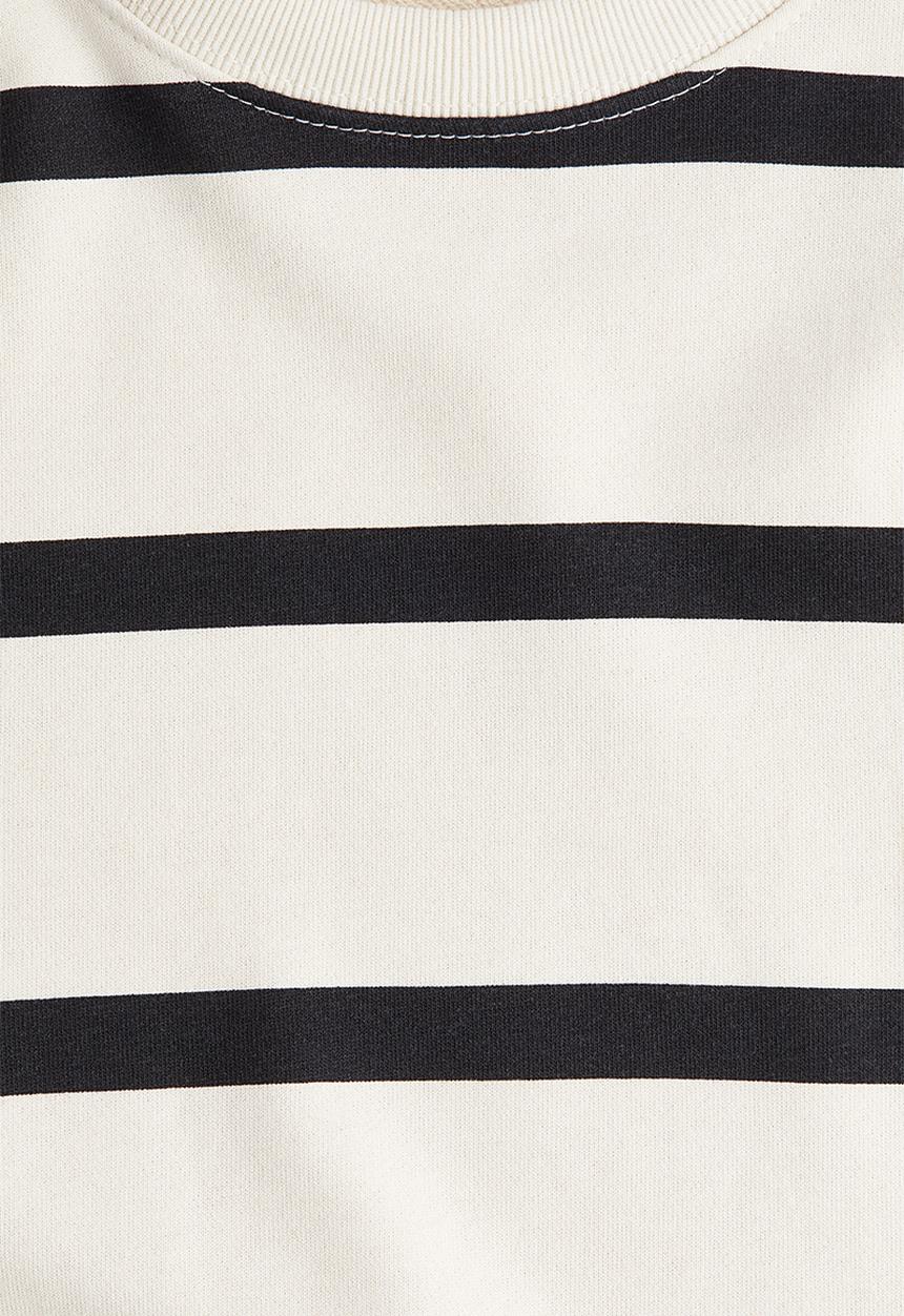 H&M - Dropped-shoulder sweatshirt - cream/striped 