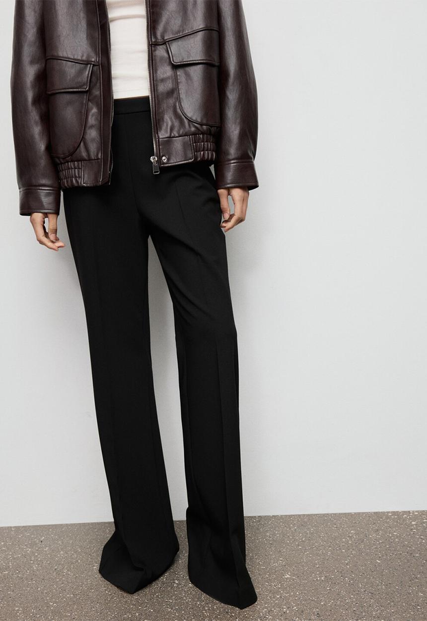 MANGO - Trousers fijis - black