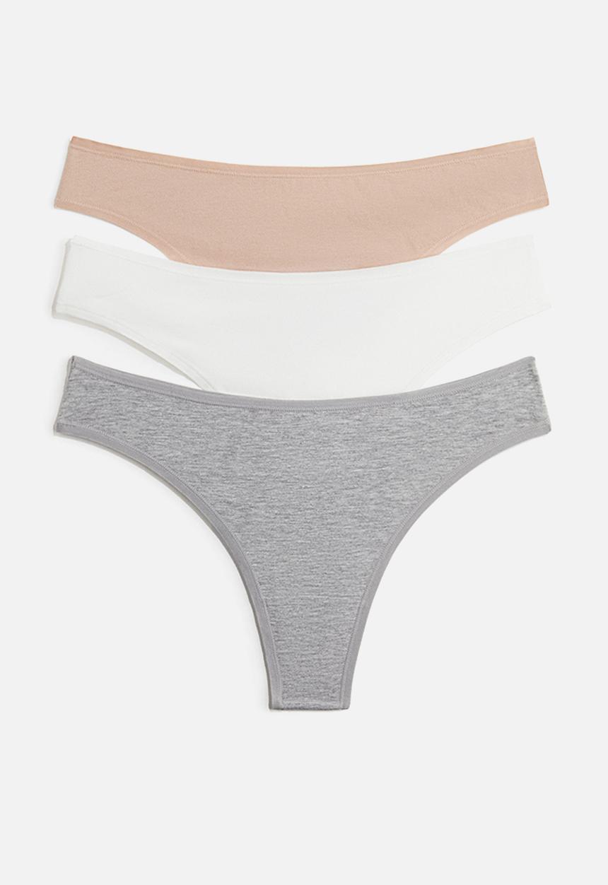 H&M - 3-Pack cotton thong briefs - multi 