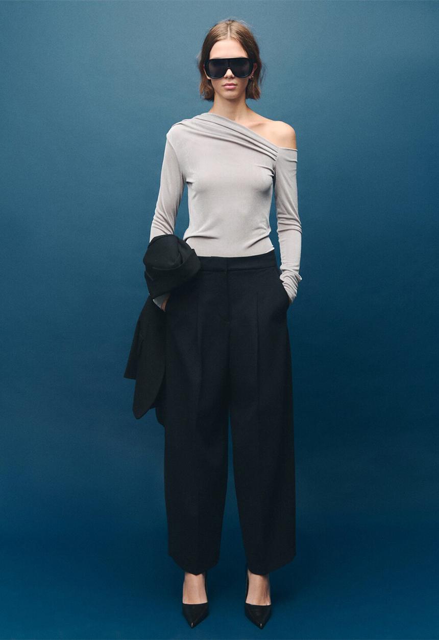 MANGO - T-shirt creponi - gray