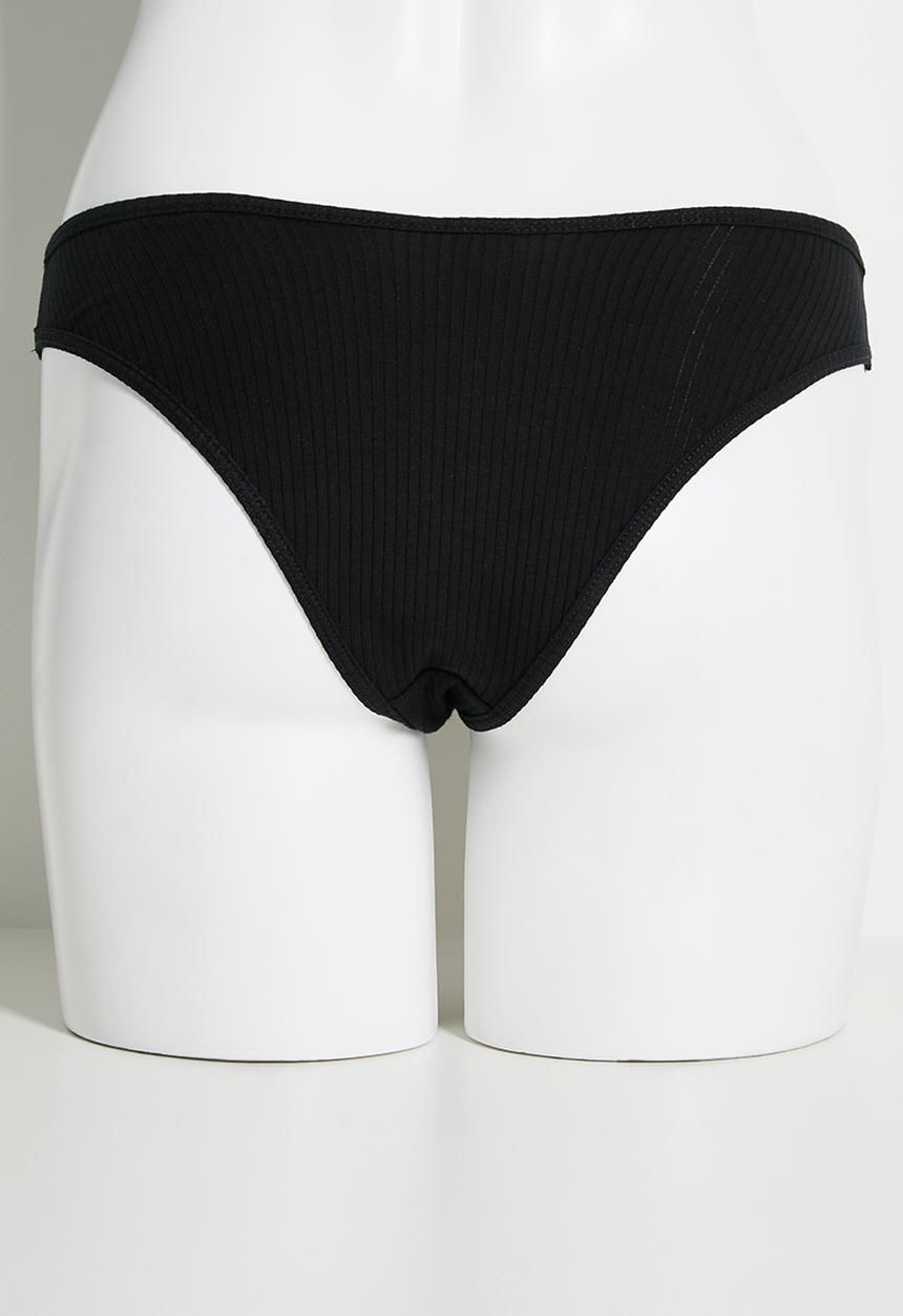 Organic Cotton Rib Cheeky Brief 5 Pck - Black/Greymarle/Whiteaqua ...