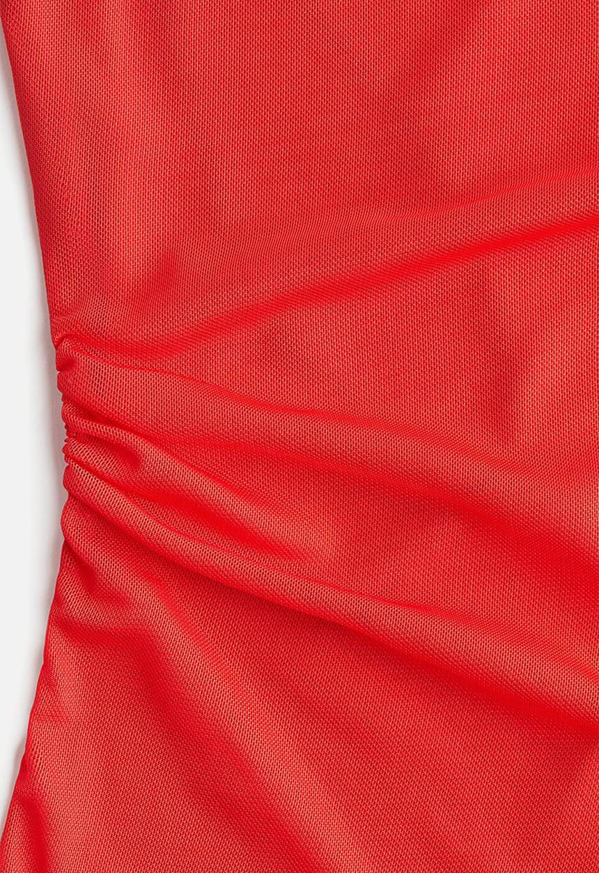 H&M - Draped mesh dress - bright red 