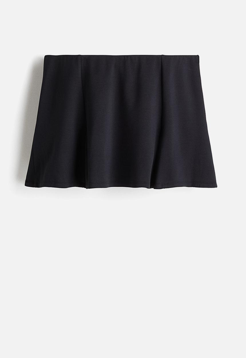 H&M - Pleated scuba skort - black
