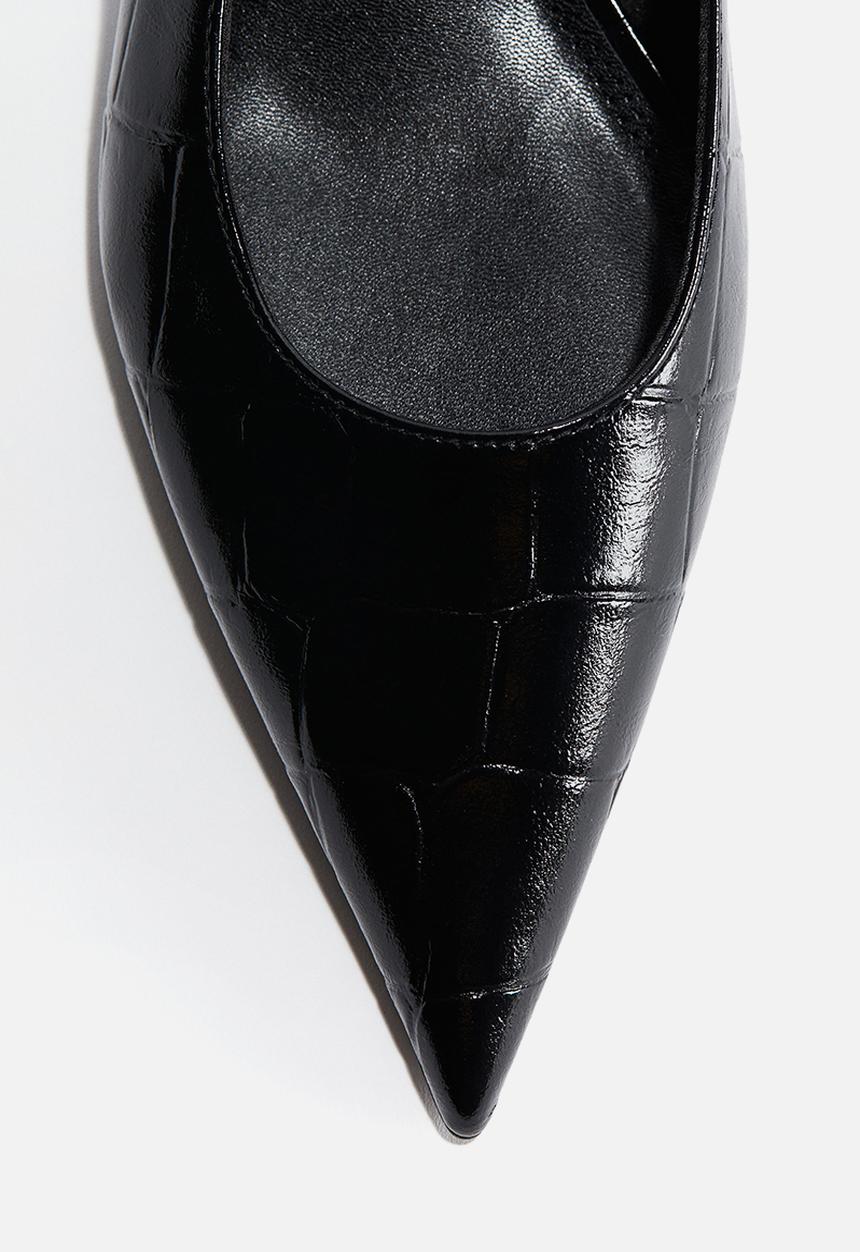 H&M - Kitten-heeled pointed slingbacks - black
