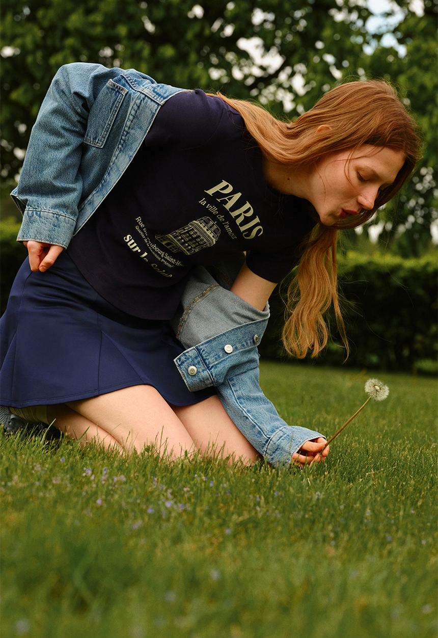 H&M - Pleated scuba skort - dark blue