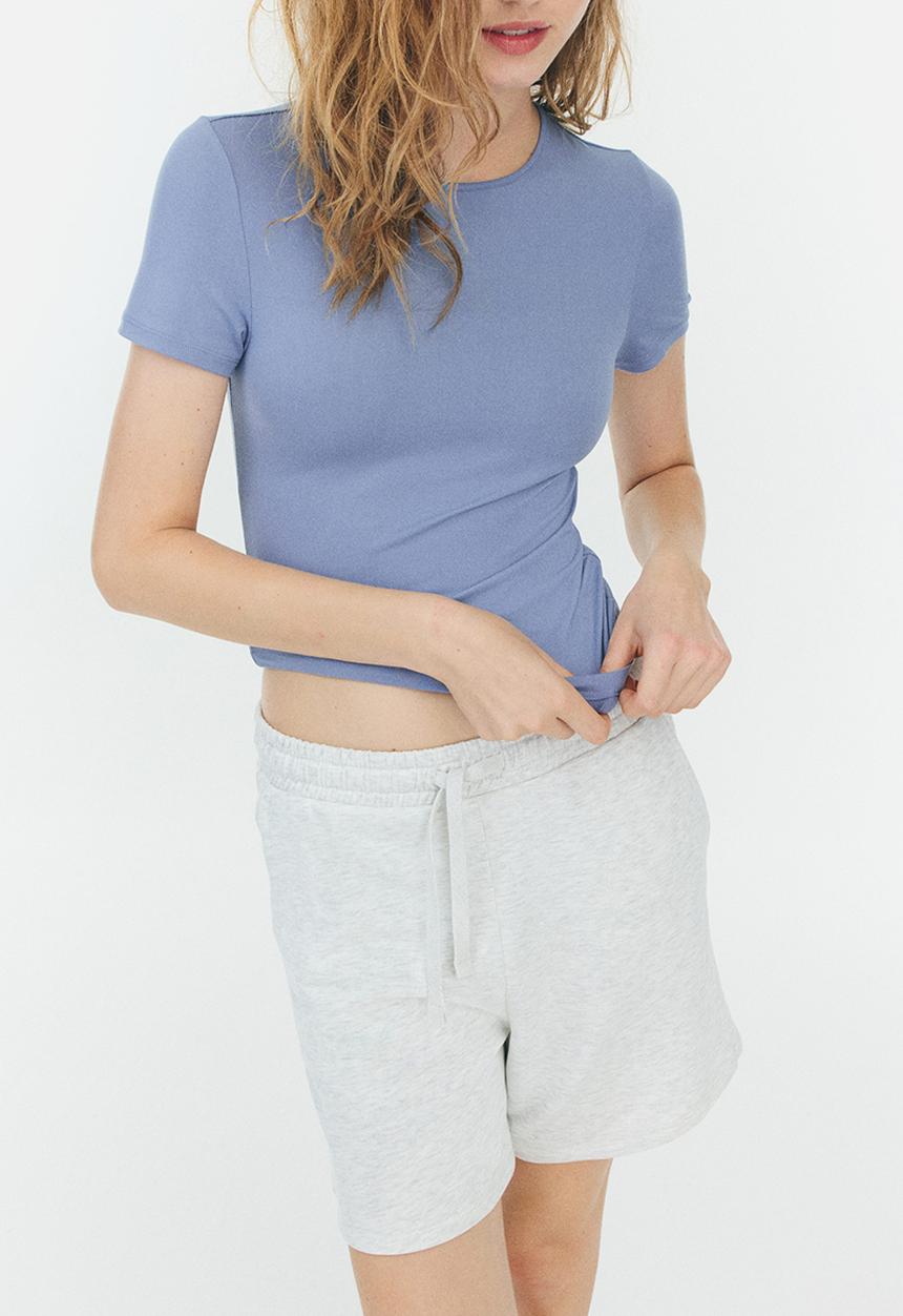 H&M - Microfibre T-shirt - light dusty blue
