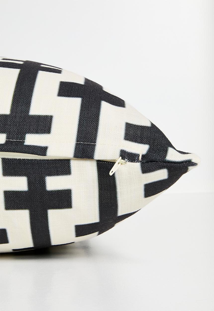 Sixth Floor - Bar printed cushion cover - black & white