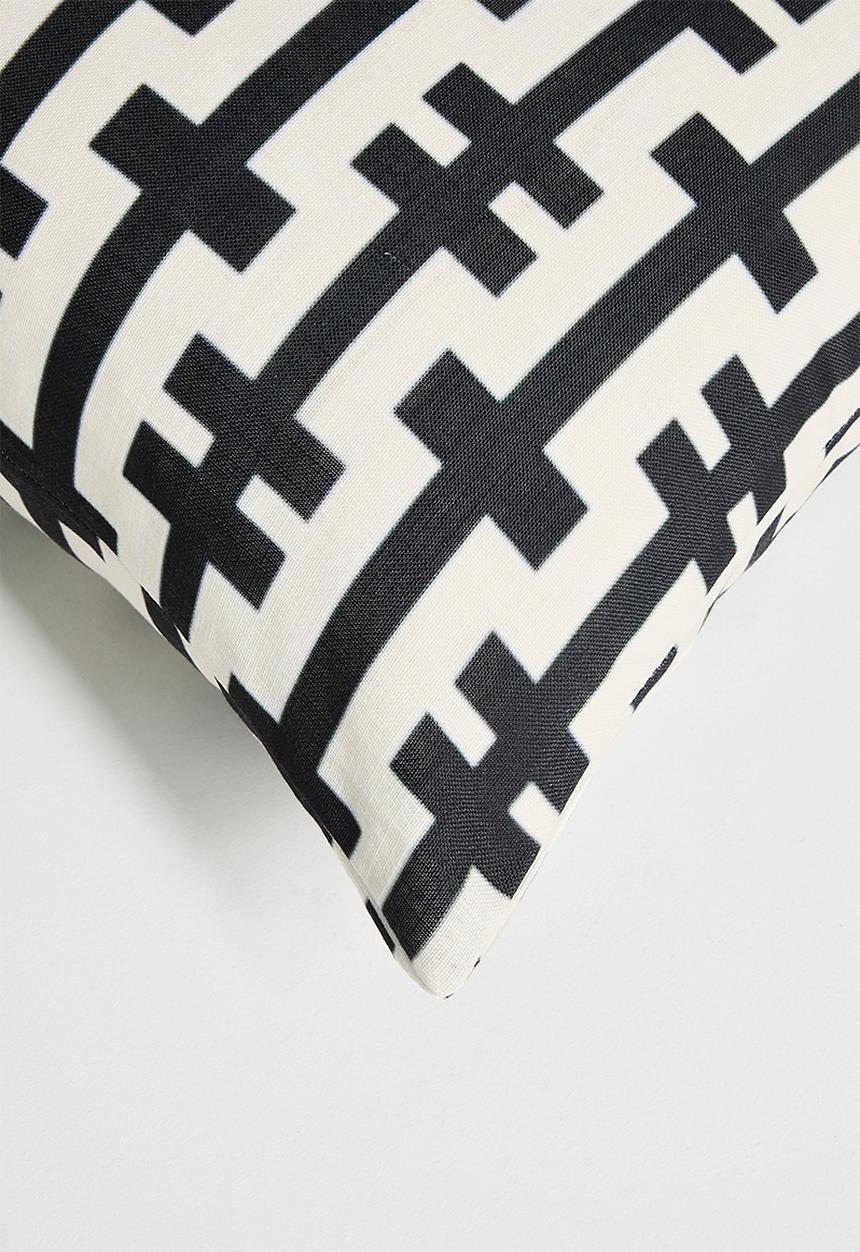 Sixth Floor - Bar printed cushion cover - black & white