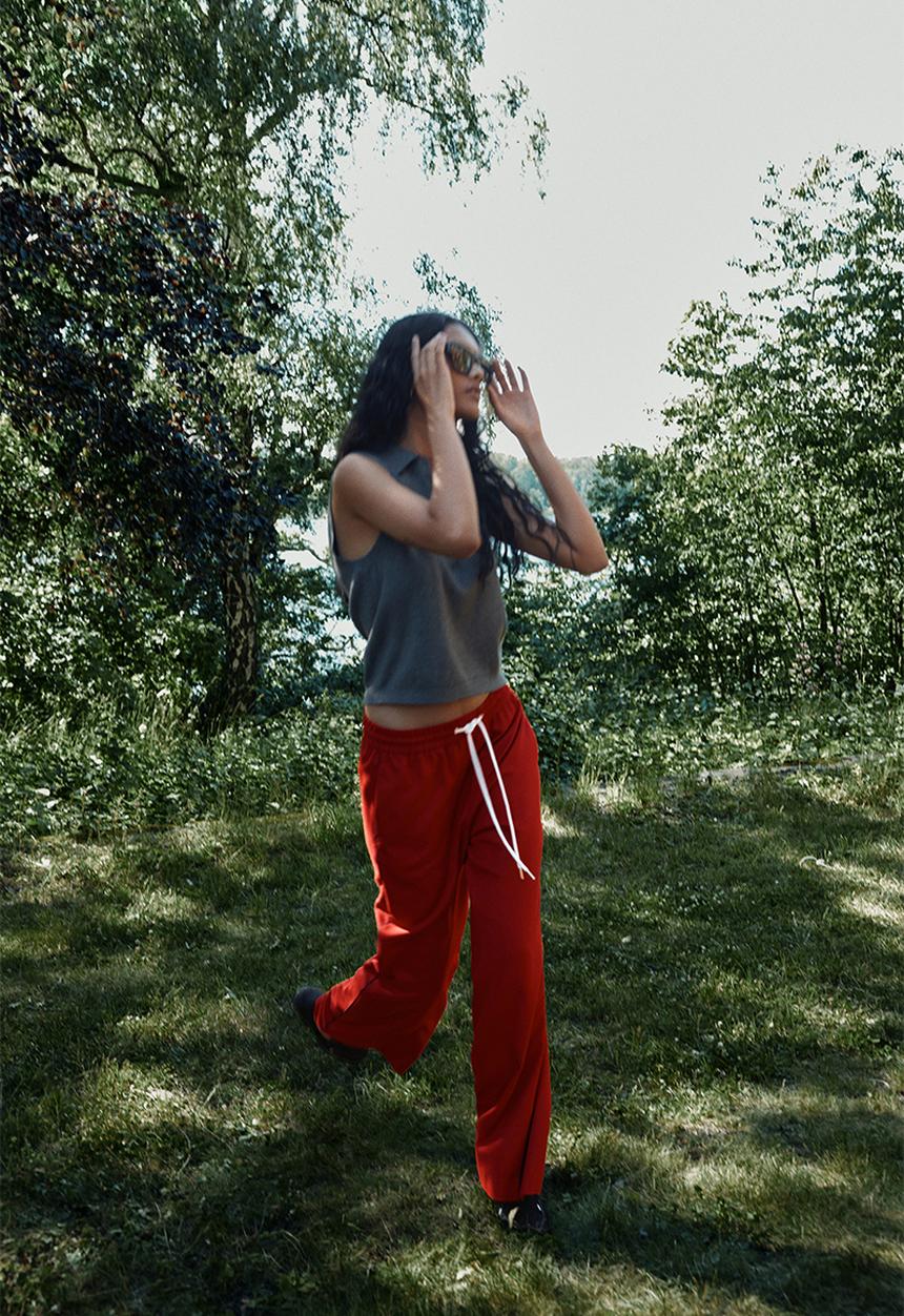 H&M - Wide drawstring trousers - red