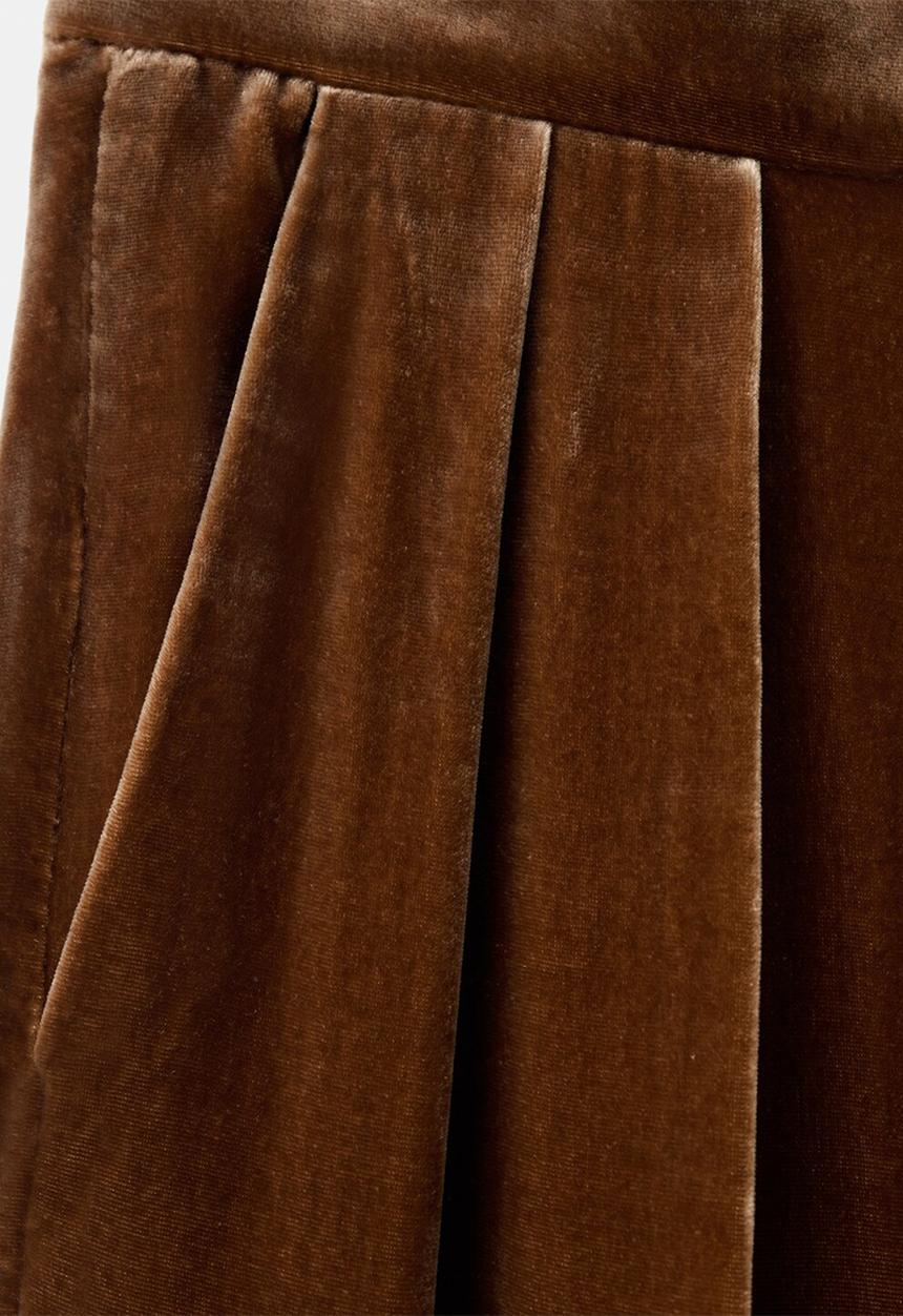 MANGO - Trousers velvet - dark brown