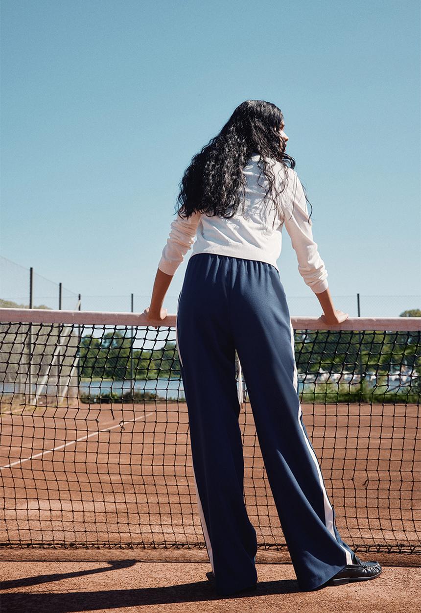 H&M - Wide drawstring trousers - dark blue
