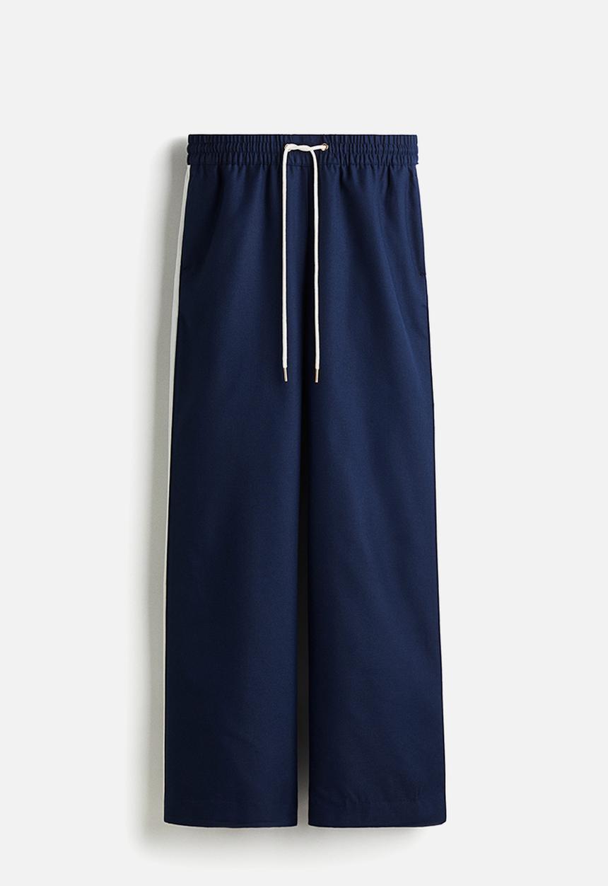 H&M - Wide drawstring trousers - dark blue