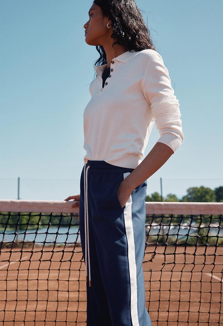 H&M - Wide drawstring trousers - dark blue