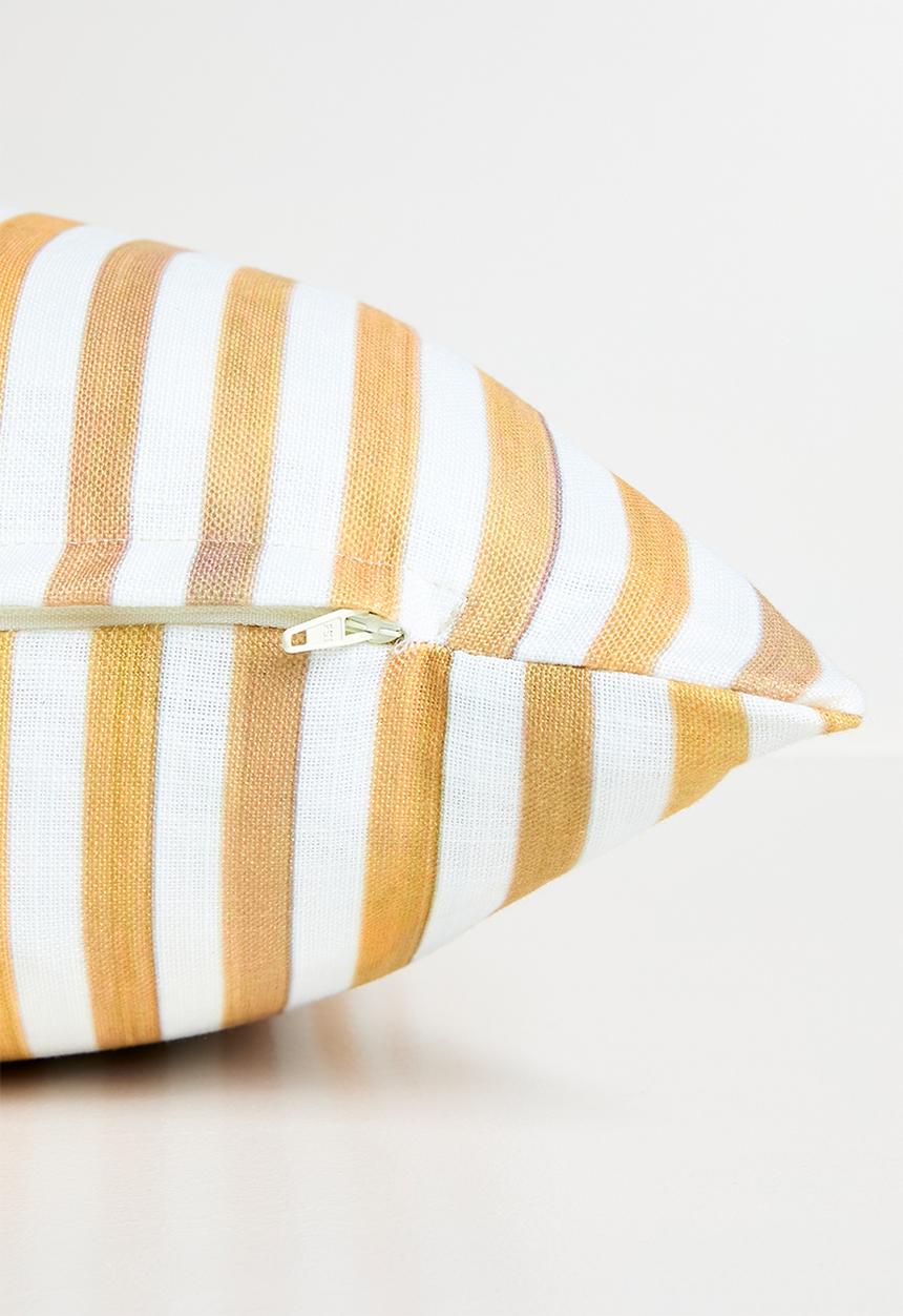 Sixth Floor - Stripe printed cushion cover - Rust