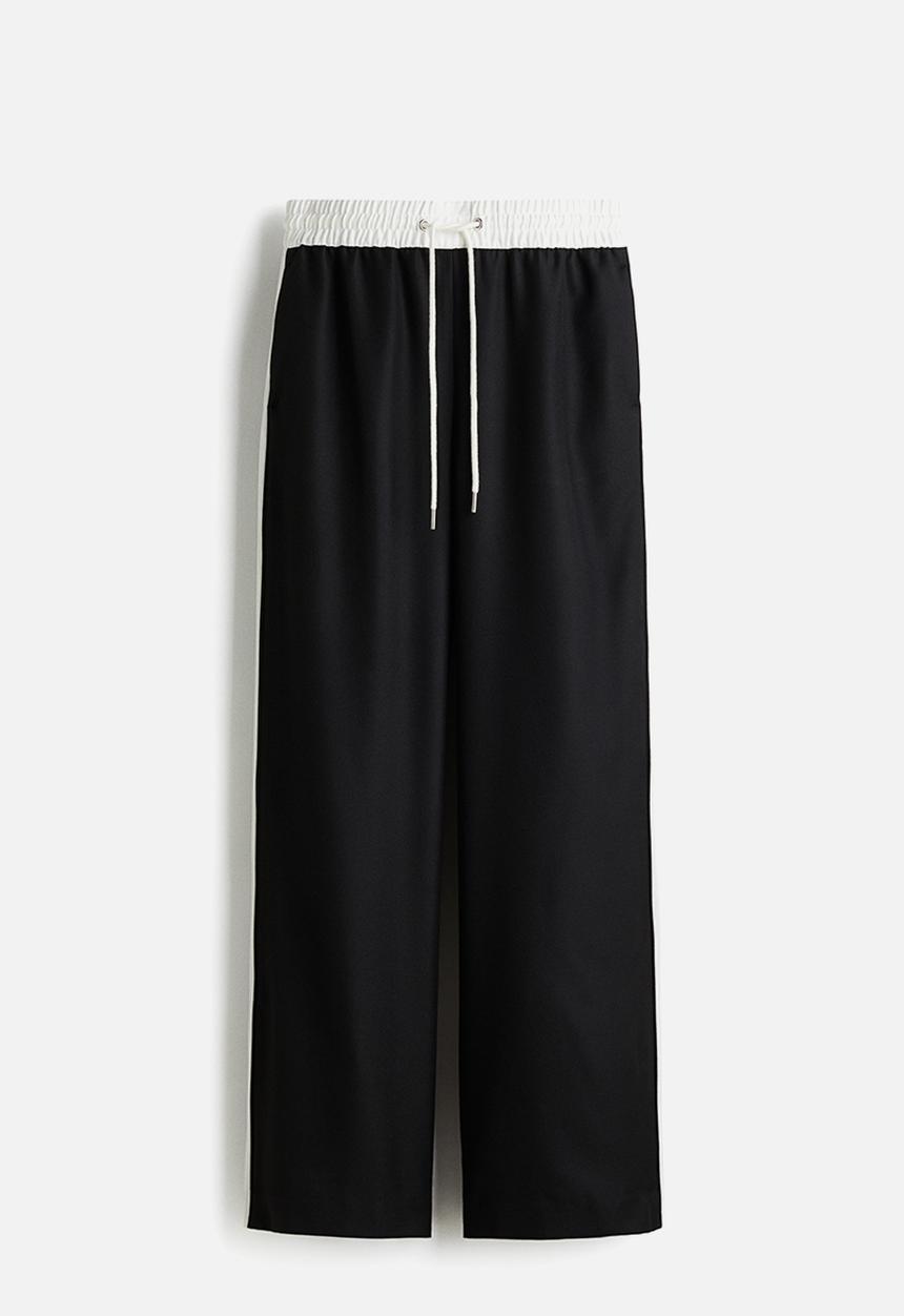 H&M - Wide drawstring trousers - black