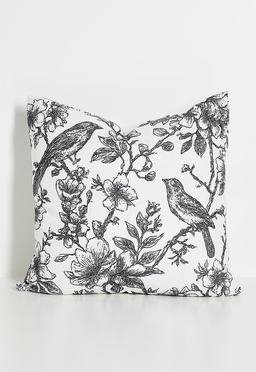 Sixth Floor - Toile printed cushion cover - black & white