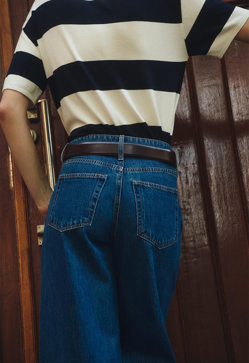 H&M - Wide high jeans - denim blue