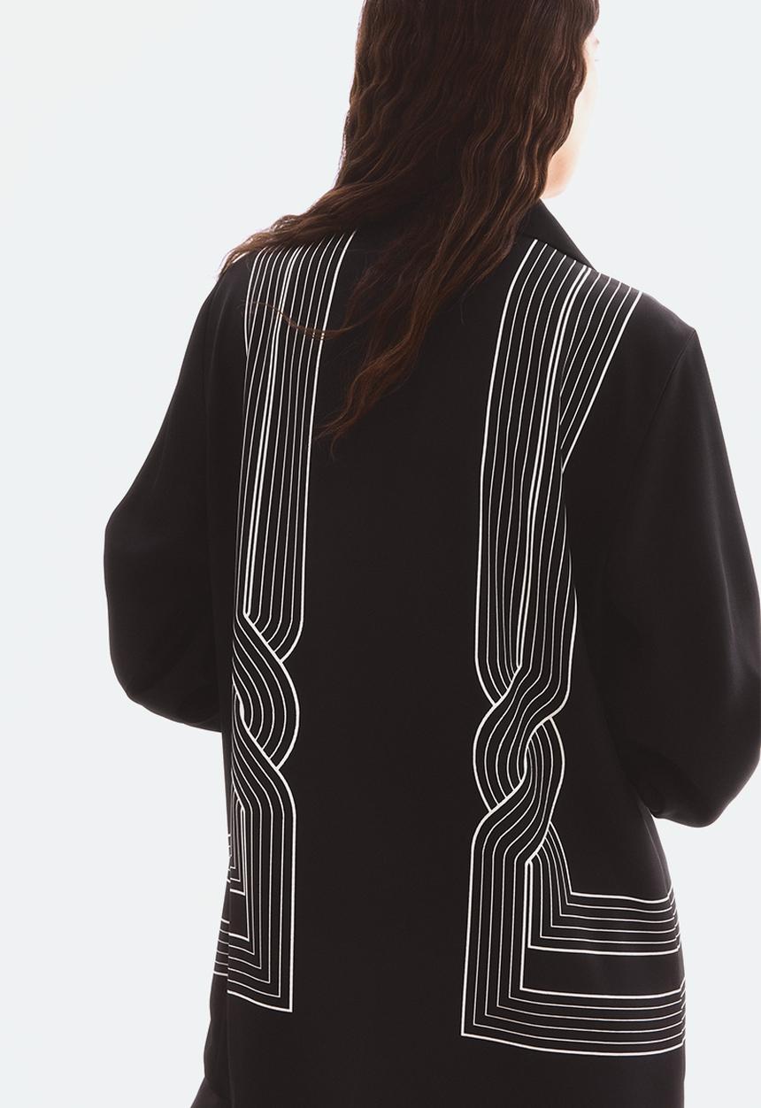 H&M - Oversized printed shirt - black patterned