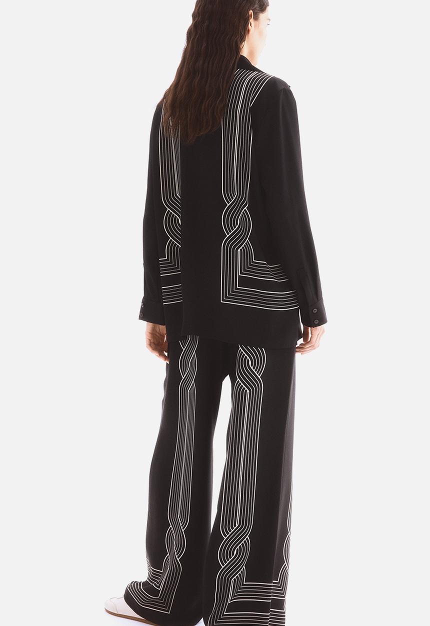H&M - Printed pull-on trousers - black patterned