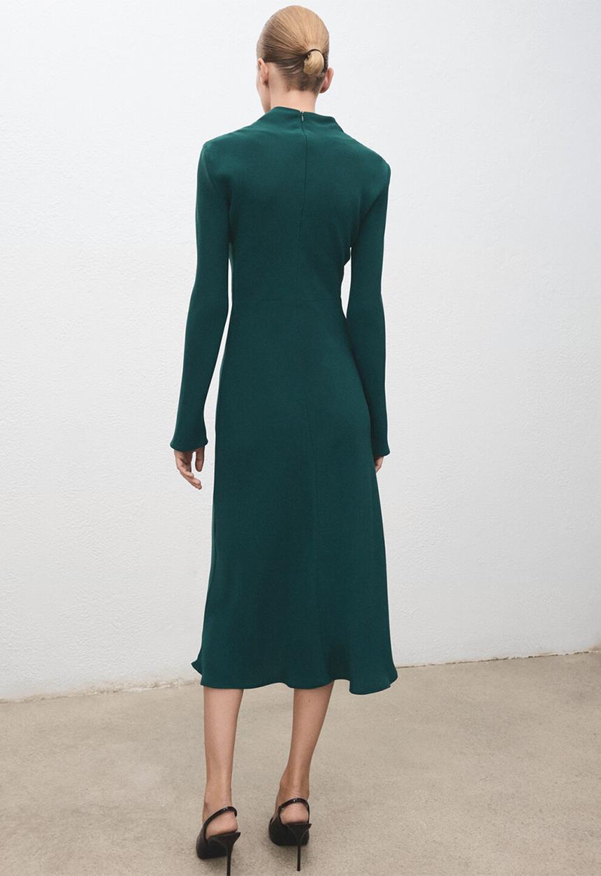 MANGO - Dress caro - medium green