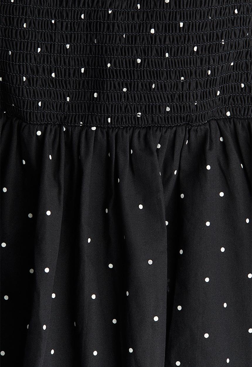 H&M - Twist-detail dress -black/spotted