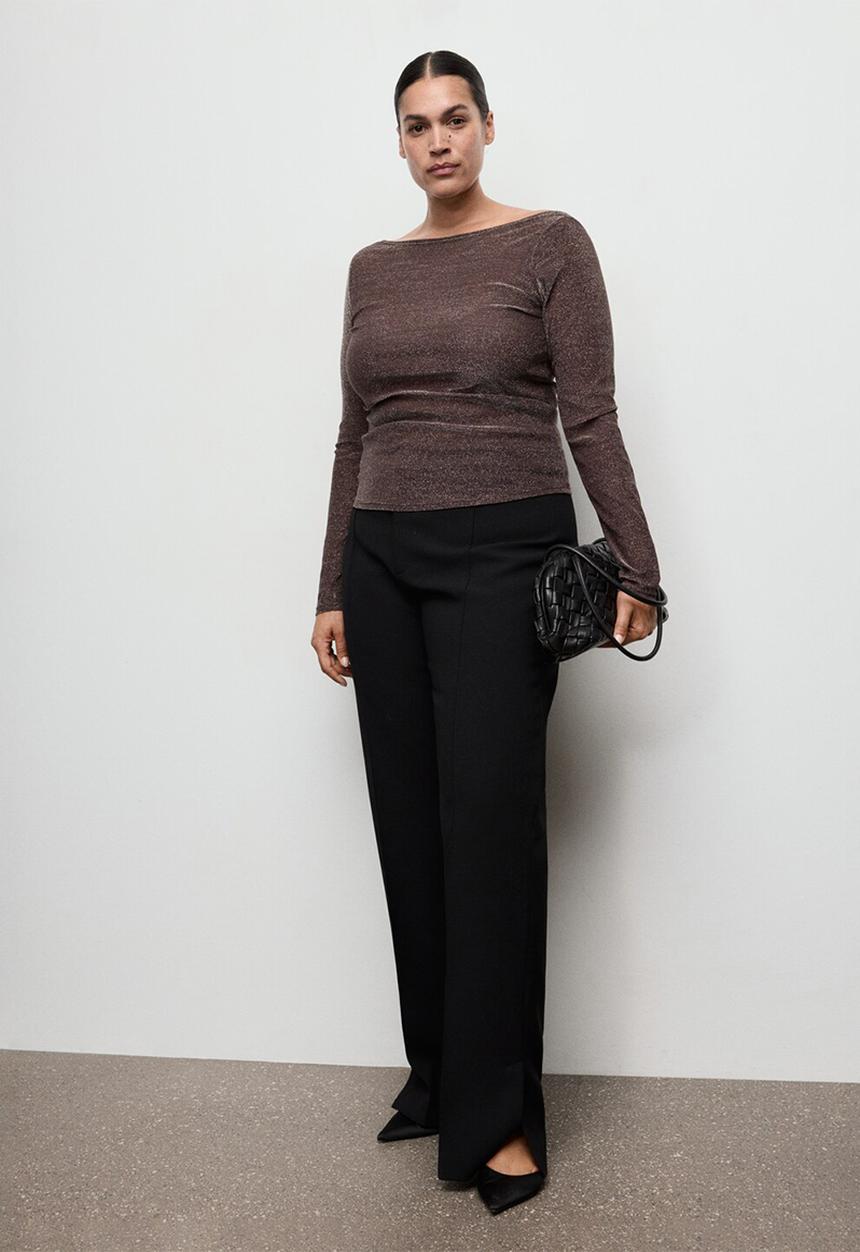 MANGO - T-shirt xlali - dark red