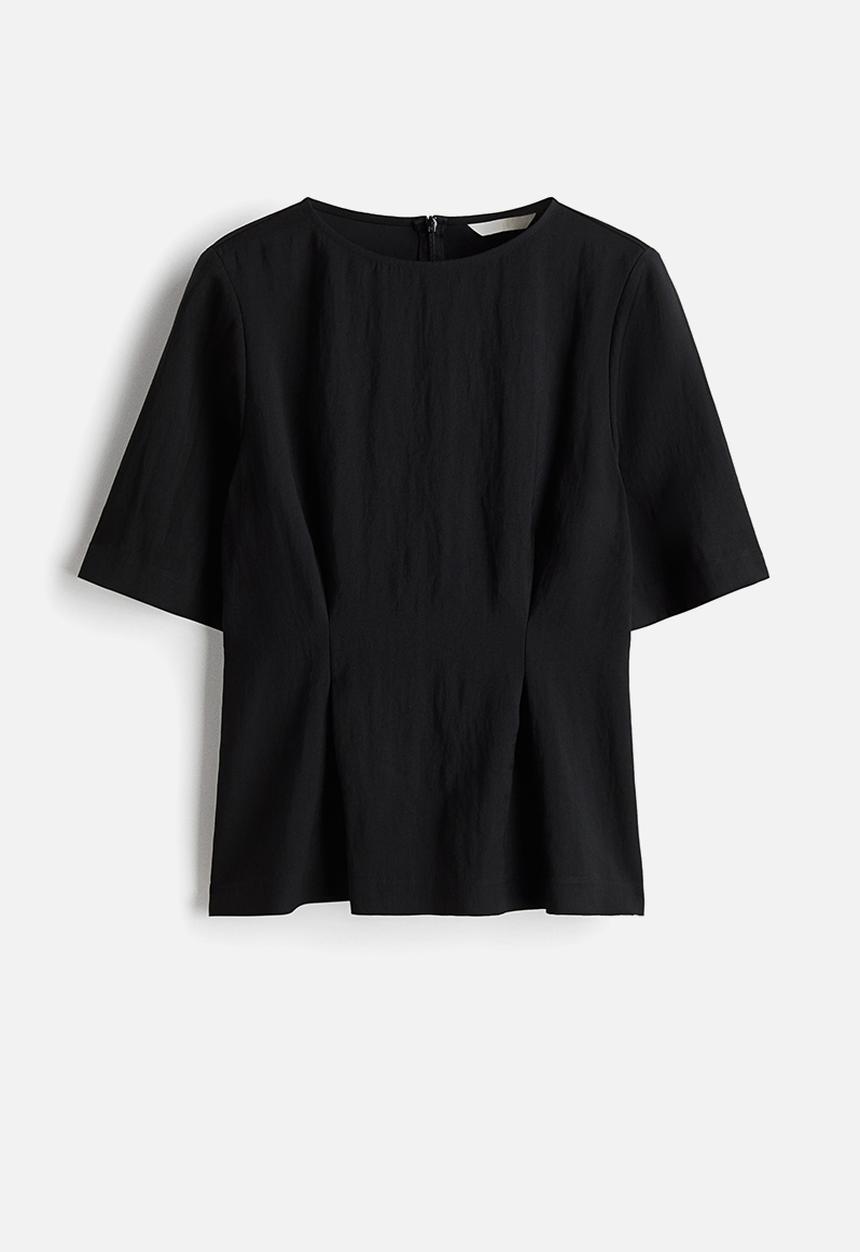 H&M - Waisted blouse - black