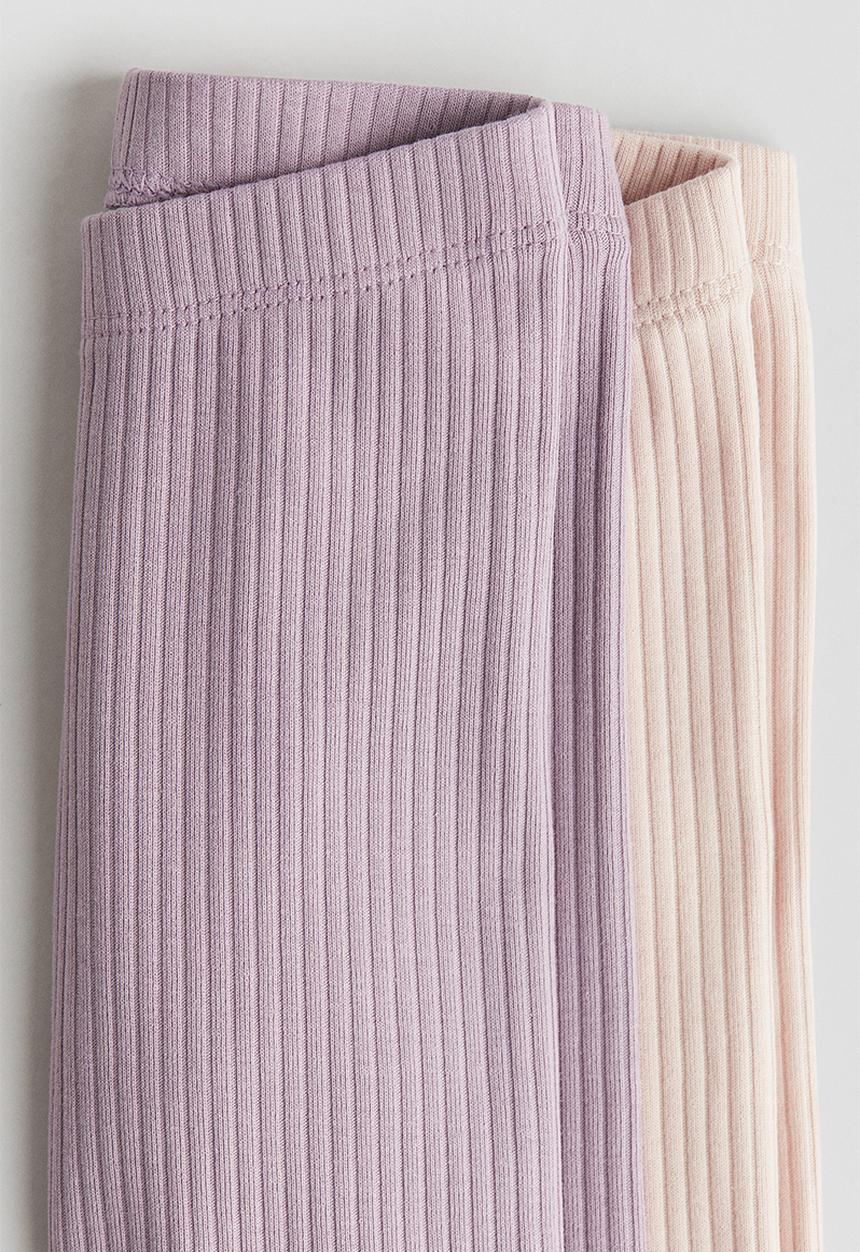 H&M - 2-Pack leggings - light purple & light pink
