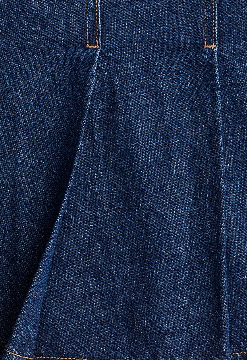 H&M - Pleated skirt - dark denim blue