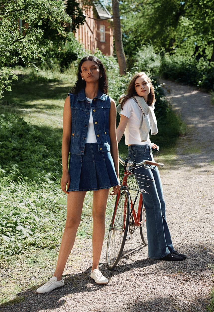 H&M - Pleated skirt - dark denim blue