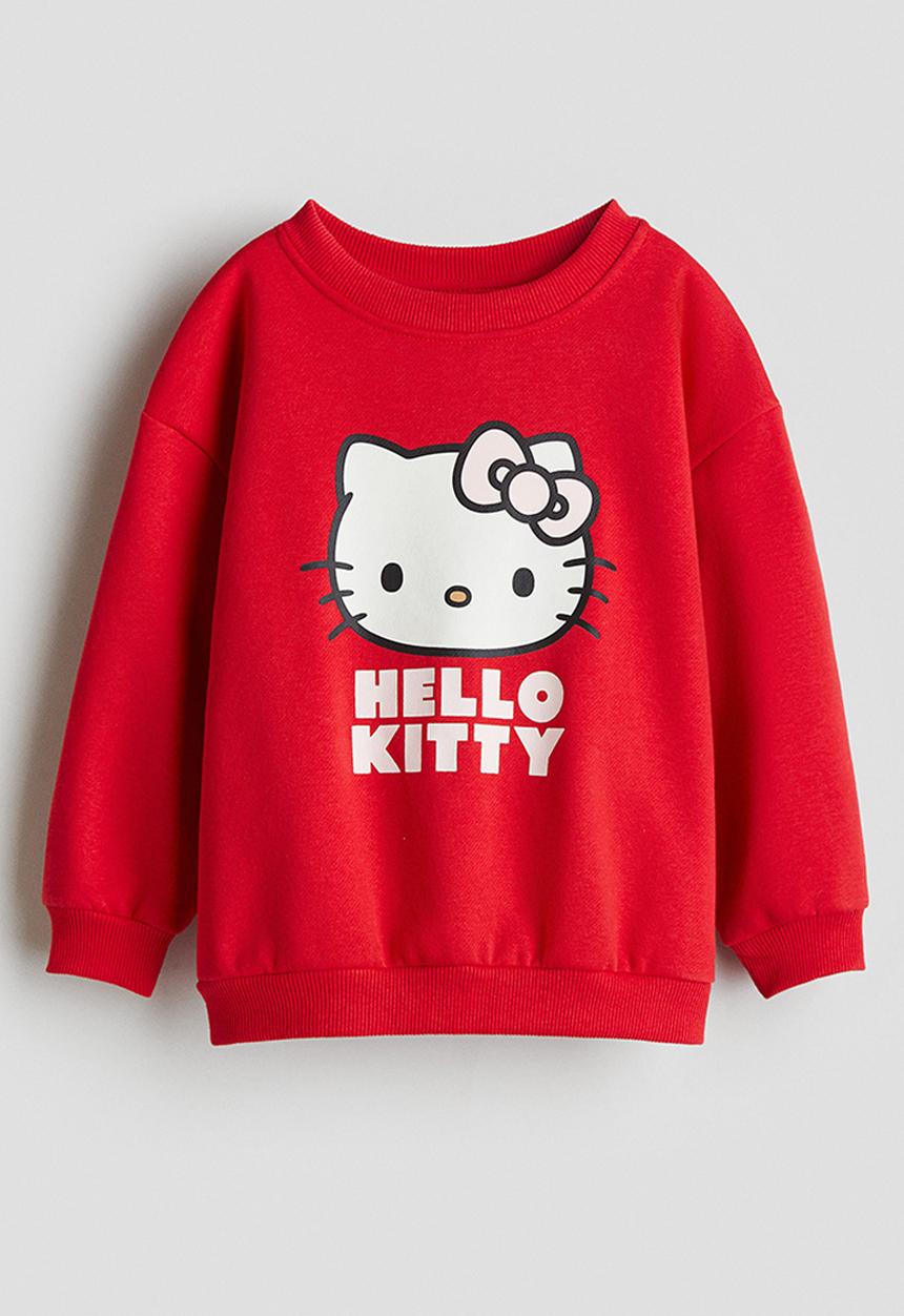 H&M - Printed sweatshirt - red hello kitty