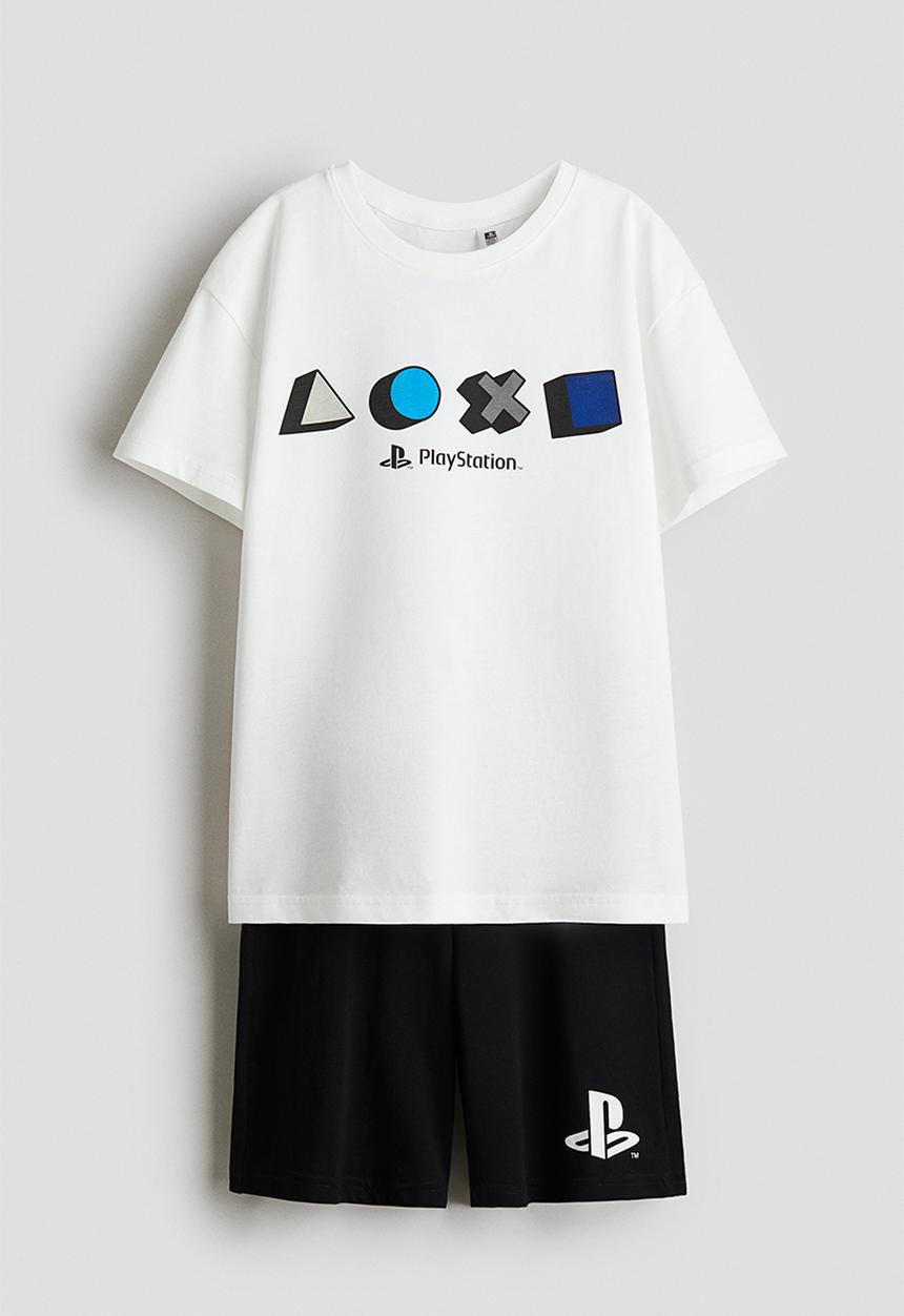 H&M - Printed cotton pyjamas - white playstation 