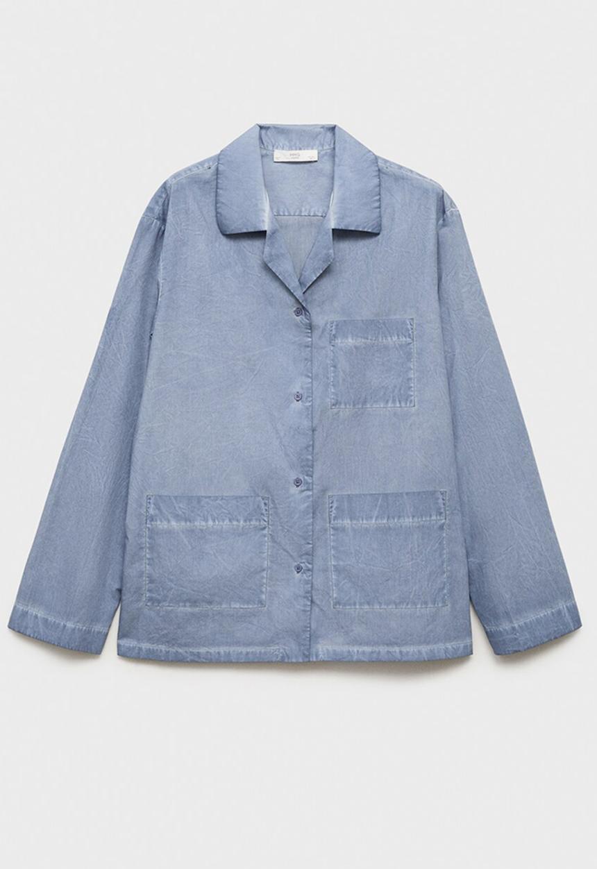 MANGO - Pyjama shirt felipe- medium blue