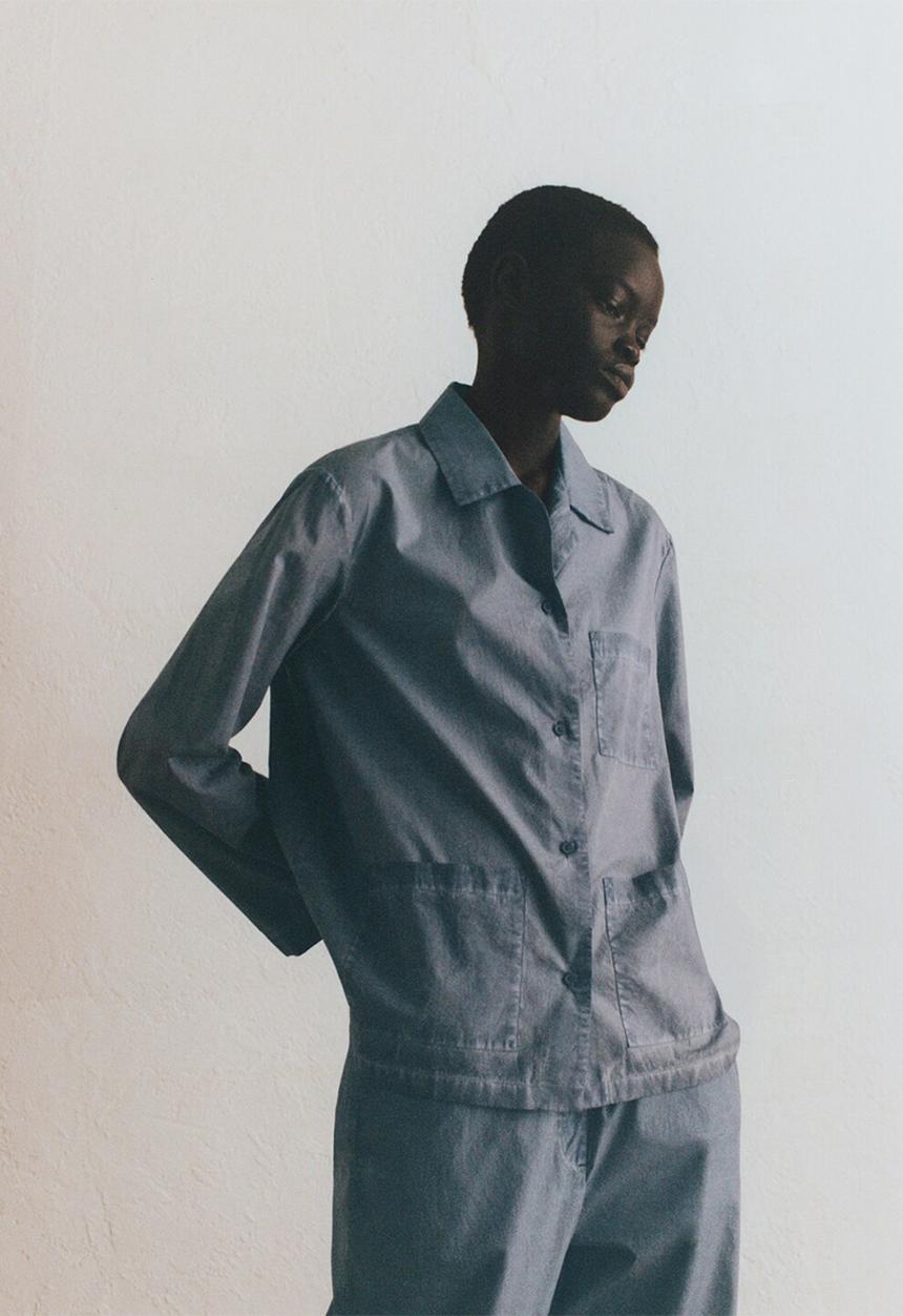 MANGO - Pyjama shirt felipe- medium blue