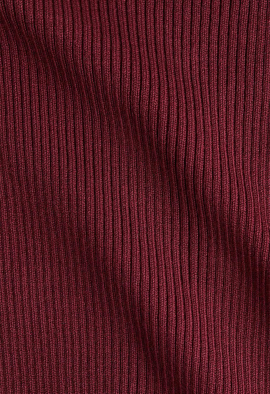 H&M - Short rib-knit top - dark red