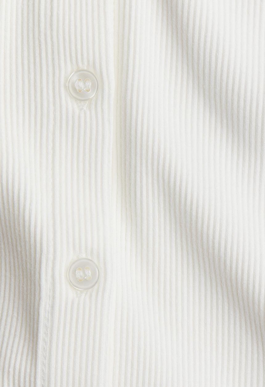 H&M - Ribbed button-front top - white