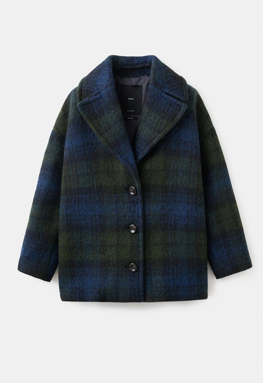 MANGO - Coat scotish - navy