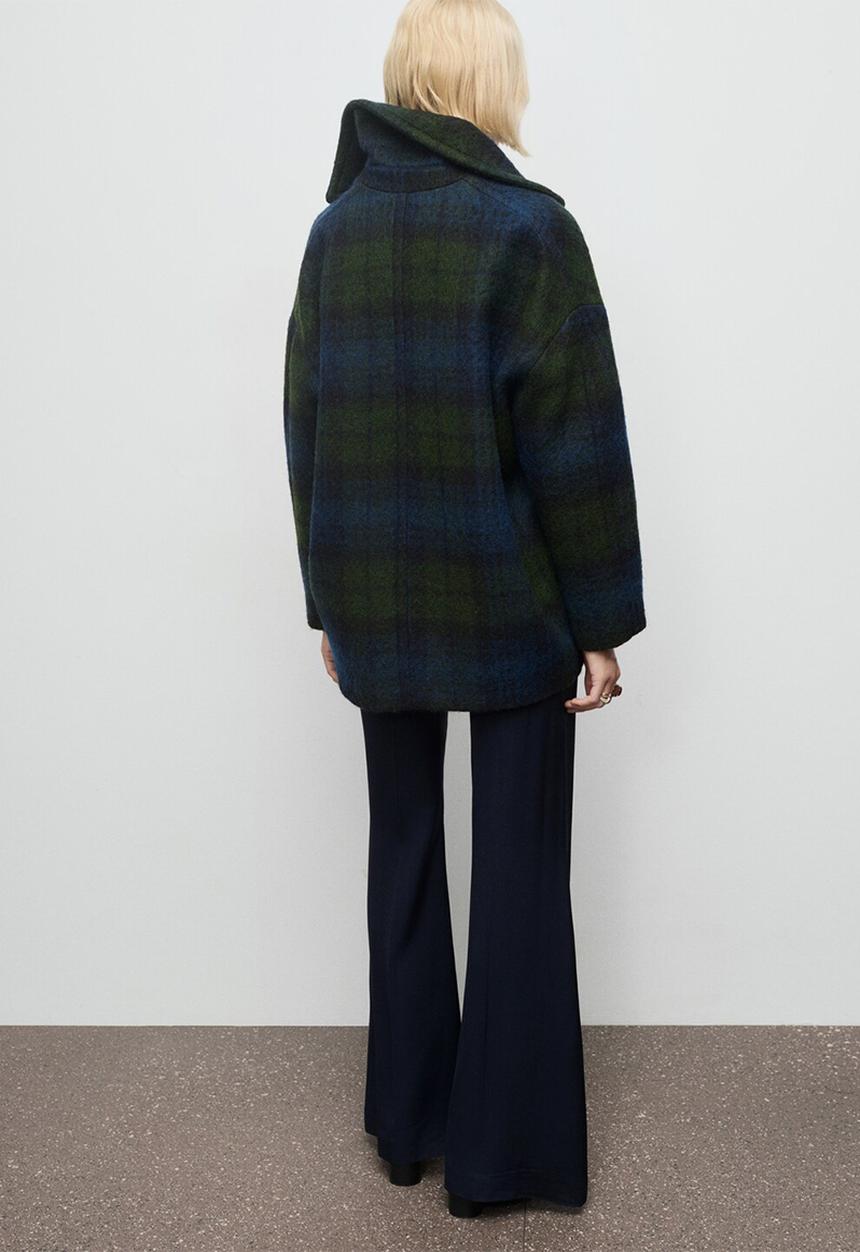 MANGO - Coat scotish - navy