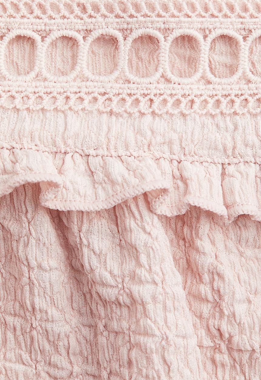 H&M - Textured jersey top - light pink