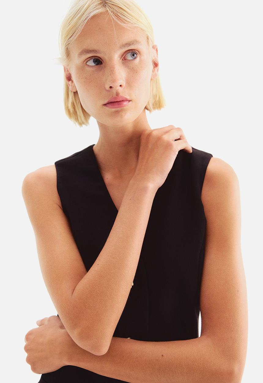 H&M - Button-front dress - black