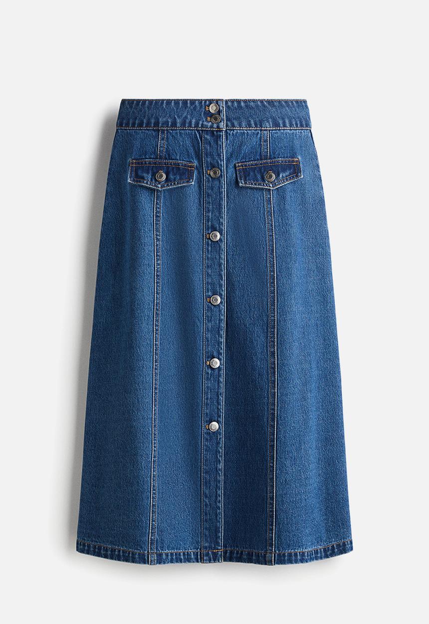 H&M - A-line denim skirt - denim blue