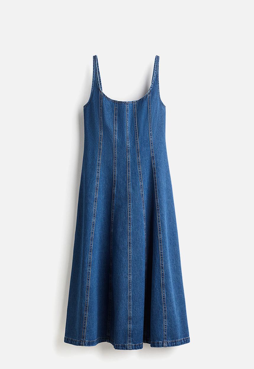 H&M - A-line denim dress - denim blue 