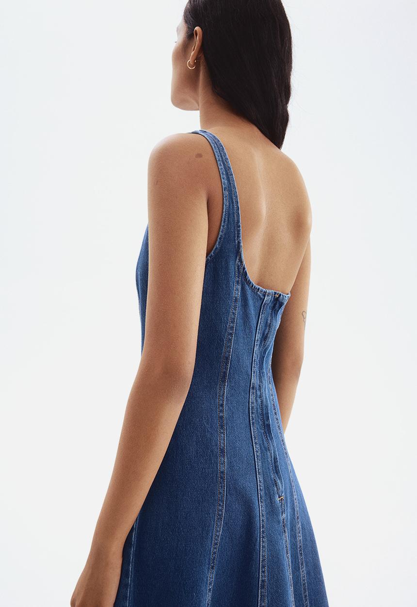 H&M - A-line denim dress - denim blue 