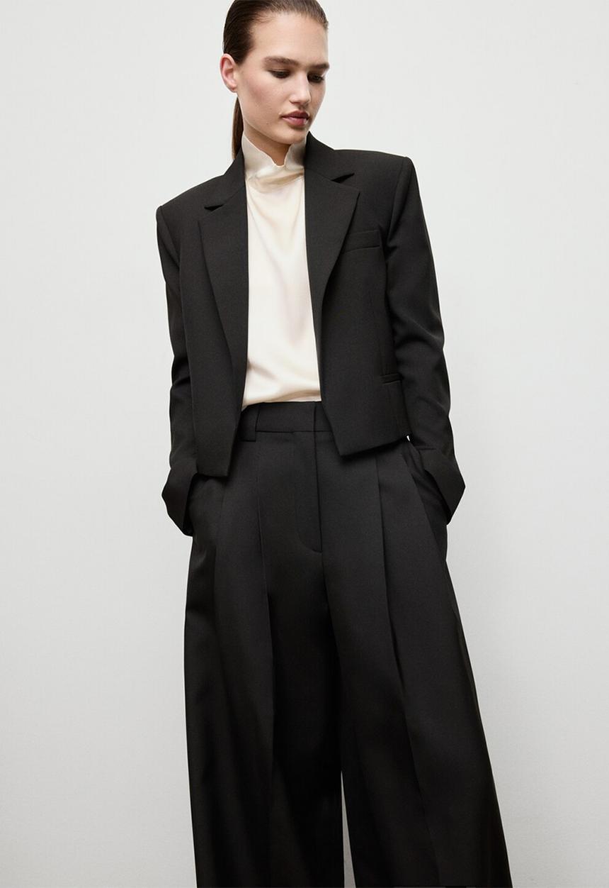 MANGO - Trousers garbo - black