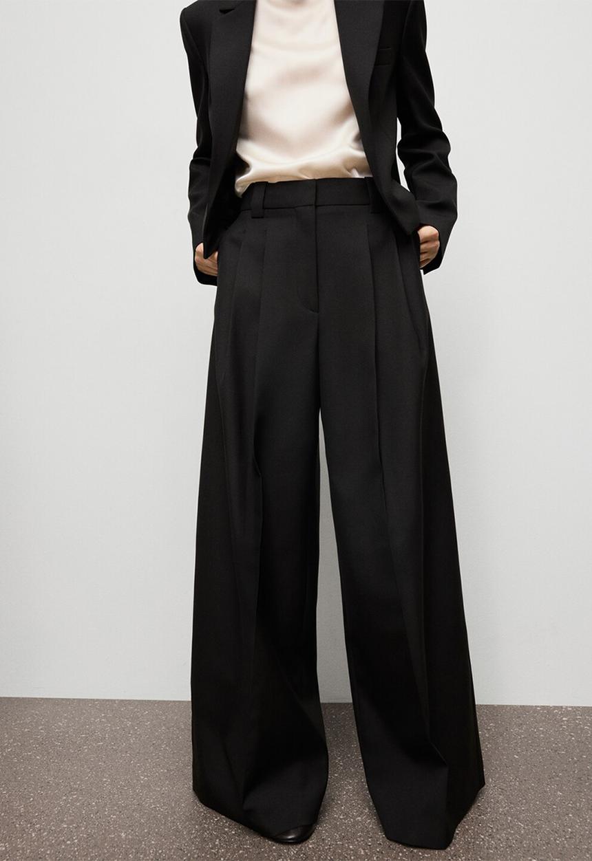 MANGO - Trousers garbo - black