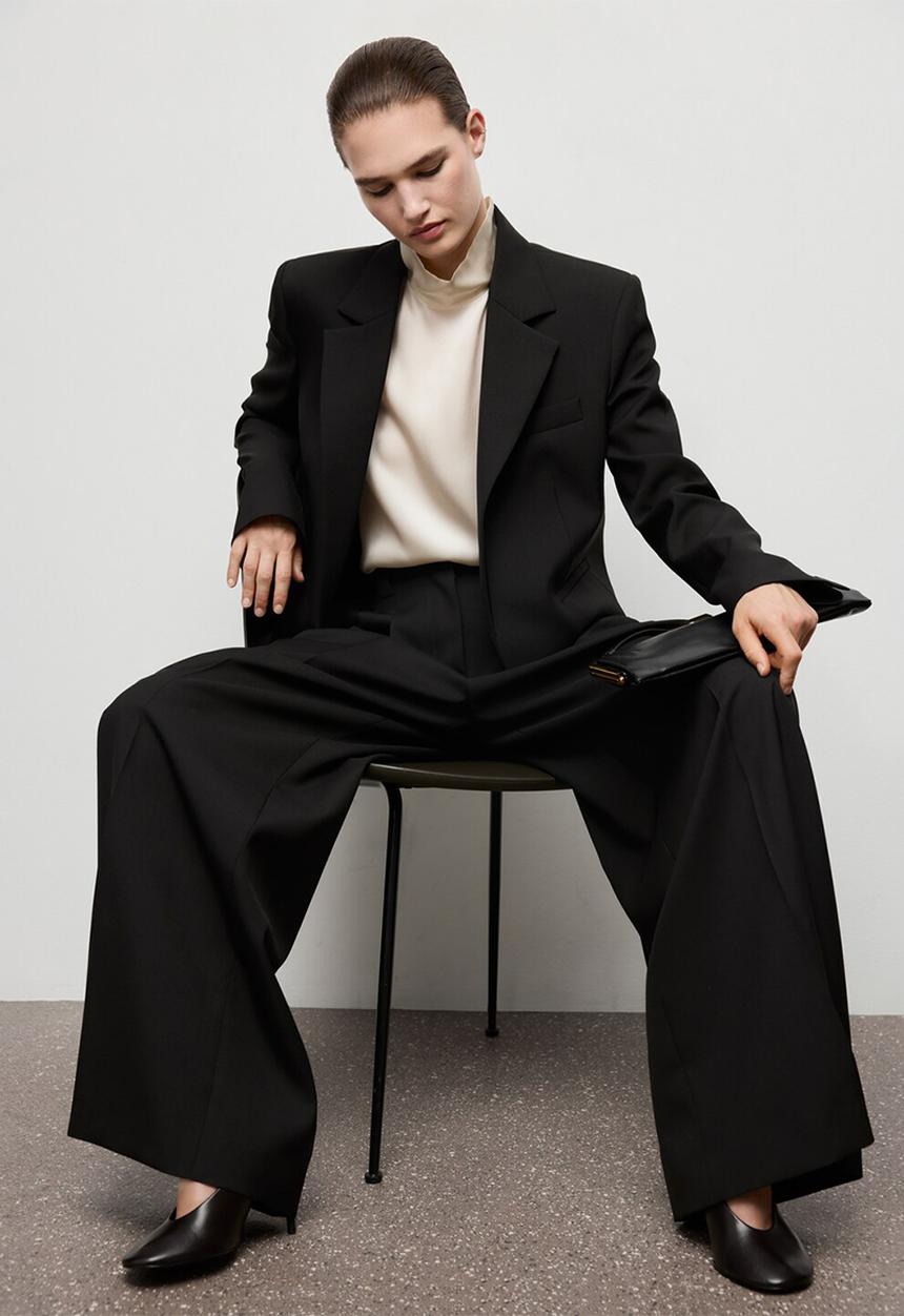 MANGO - Trousers garbo - black