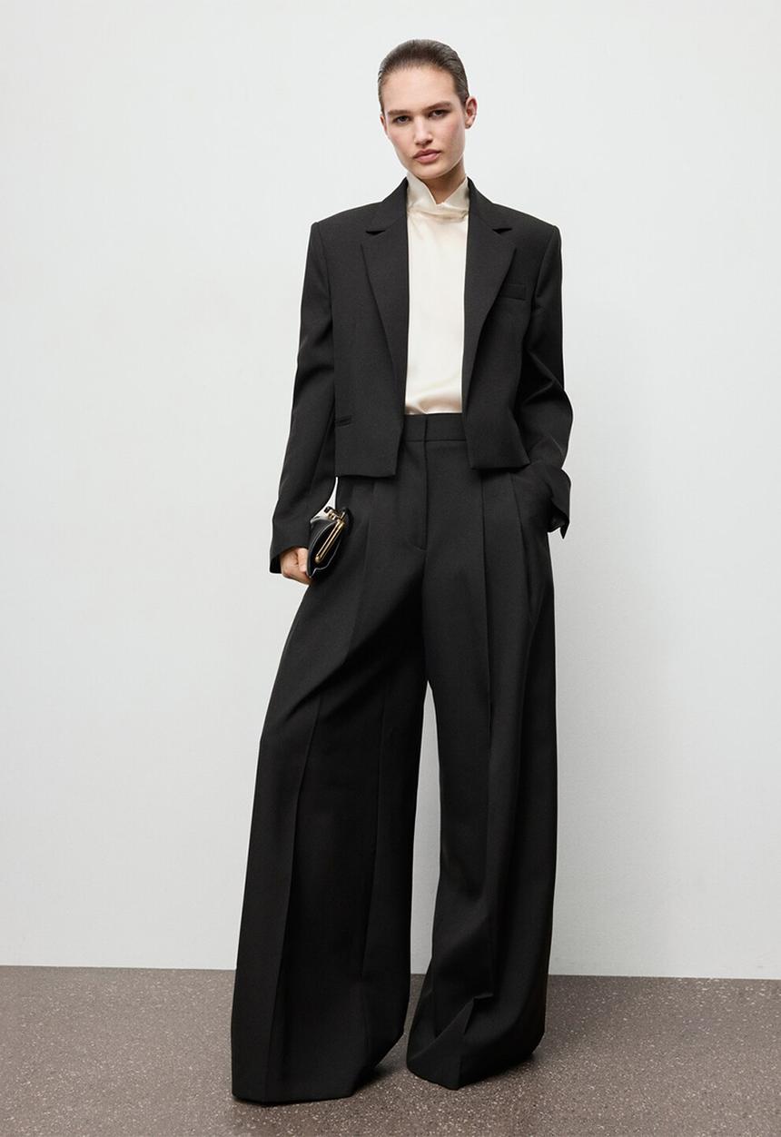 MANGO - Trousers garbo - black